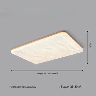 Sijiu - Modern Thin White Milk Shade Wooden And Acrylic Ceiling Light
