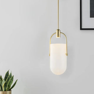 Laholm - Coloured Glass Gold Frame Hanging Pendant Ceiling Light