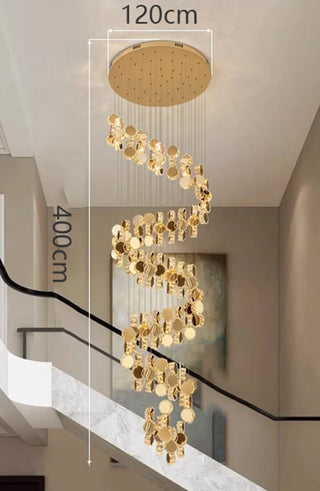 Thiago - Round Crystal Gold Hanging Ceiling Chandelier