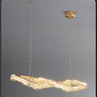 Febbie - Modern Hanging Twisted Glass Ceiling Chandelier