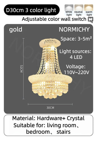 Imperial Cascade - Dazzling Crystal Bead Hanging Light Contemporary Round Chandelier