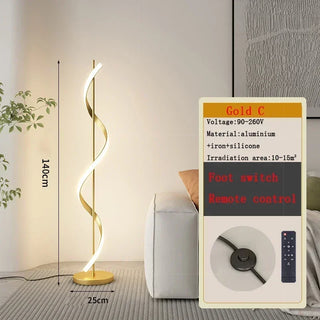 Edmond - Modern LED Twisted Floor Lamp