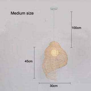 Abbey - Handmade Bamboo Conch LED Pendant Light