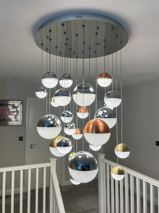 Mateo - Modern Silver Crystal Ball Round Ceiling Chandelier
