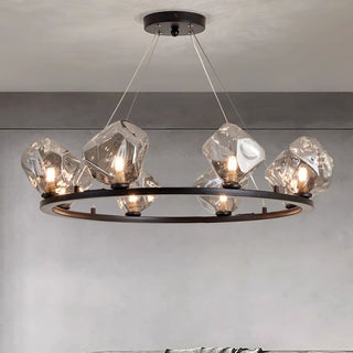 Ammy - Round Gold Crystal Glass Modern Ceiling Light Chandelier