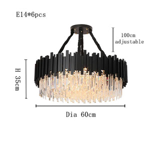 Armena - Modern Black Glass Hanging Ceiling Chandelier