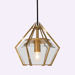 Mabon - Geometric Caged Coloured Diamond Glass Pendant Ceiling Light