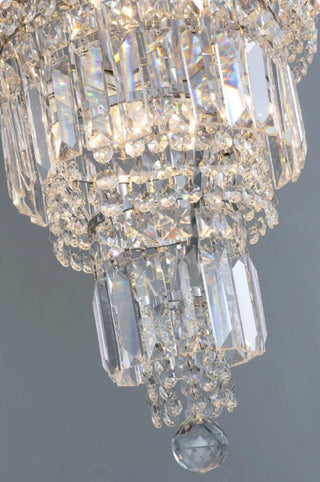 Stratos - Tiered Crystal Glass & Bead Chrome Chandelier