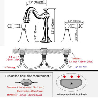 Nilson - Vintage Brass Dual Handle Deck Mounted Basin Mixer Tap