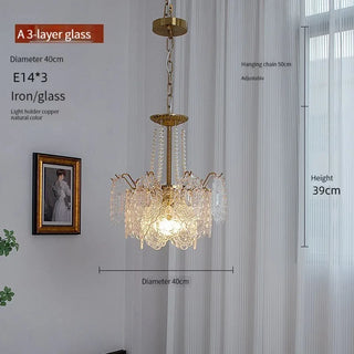 Faustina - Modern Crystal Glass Layered Shards Hanging Chandelier