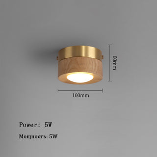 Teques - Minimalist Walnut Wooden Flush Mount Downlight Ceiling Light