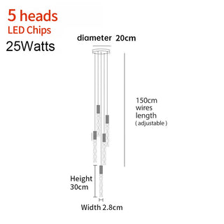 Titan - Modern LED Transparent Long Bar Hanging Chandelier