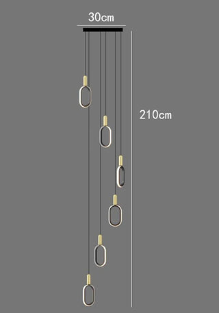 Zoe - Modern LED Round Black & Gold Ceiling Chandelier