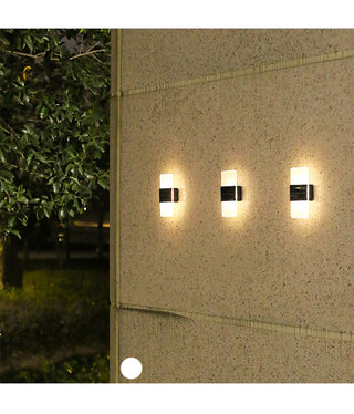 Selina - Solar Outdoor Modern Milk Shade Wall Light Up/Down