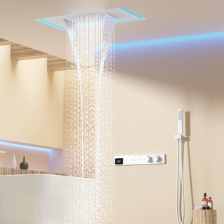 Lethe - Brass Ceiling Mounted Shower System with Dual Hot & Cold Controls