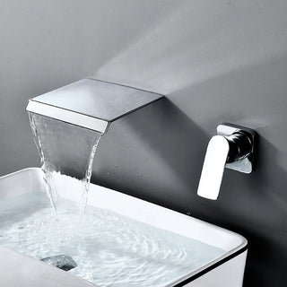 Karisa - Modern Waterfall Wall Mounted Single Lever Basin Tap Set