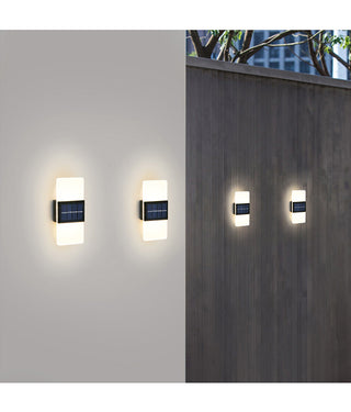 Selina - Solar Outdoor Modern Milk Shade Wall Light Up/Down