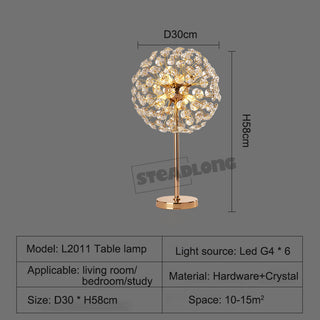 Orhan - Glass Dandelion Gold Frame Round Clear Crystal Ceiling Light Chandelier