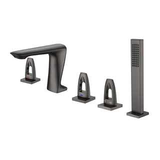 Narine - Modern 5 Piece Bathtub Tap Set with Pull Out Shower Spray