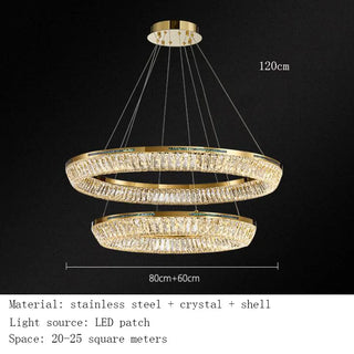 Lunaglow  - Elegant Crystal LED Ring Chandelier for Living & Dining Rooms