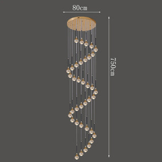 Abril - Crystal Ball Cluster Hanging Chandelier