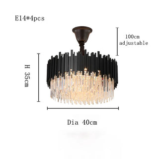 Armena - Modern Black Glass Hanging Ceiling Chandelier