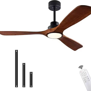 Zenya - 42/52/60Inch Natural Wood Silent 3 Blade Ceiling Fan Remote Control