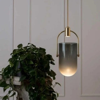 Laholm - Coloured Glass Gold Frame Hanging Pendant Ceiling Light