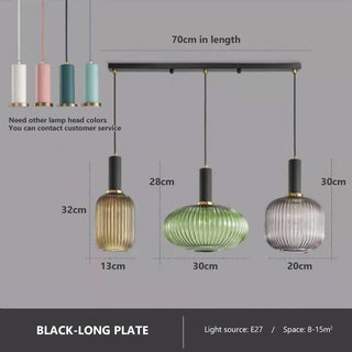 Kiara - Green Patterned Glass Hanging Pendant Ceiling Light