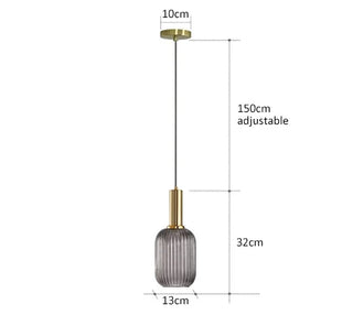 Kiara - Green Patterned Glass Hanging Pendant Ceiling Light