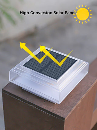 Sonja - Solar Clear Lampshade Waterproof Outdoor Deck Fence Cap Light