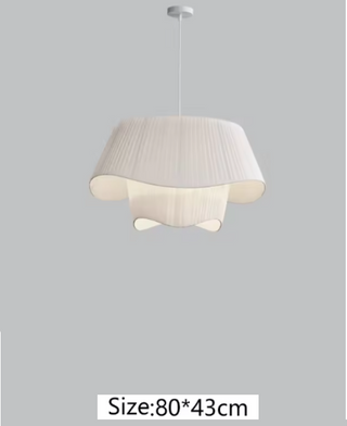 Ambre - Fabric White Wave Double Shade Round Ceiling Light