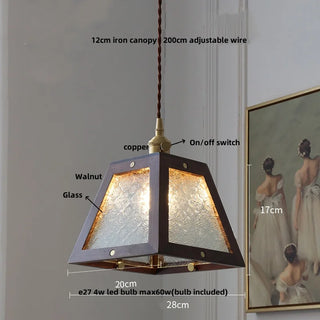 Saloni - Boxed Coloured & Textured Glass Pendant Ceiling Light