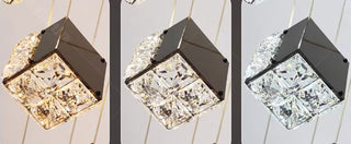 Abby - Crystal Square Box Gold Ceiling Chandelier