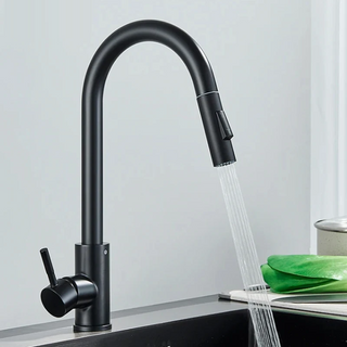 Teresia - Kitchen Brushed Gold Pull Out Modern Single Handle Mixer Tap