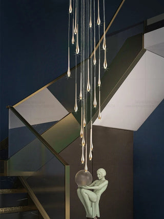 Alonso - Modern Minimalist Teardrop Gold Ceiling Chandelier