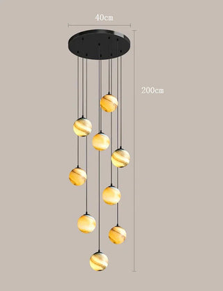 Amira - Modern Moon Ball Round Ceiling Chandelier