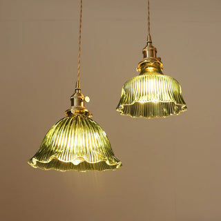 Millie Series - Coloured Patterned Glass Hanging Pendant Ceiling Light