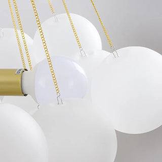 Donya - Frosted Multi Glass Ball Hanging Chain Ceiling Light Chandelier