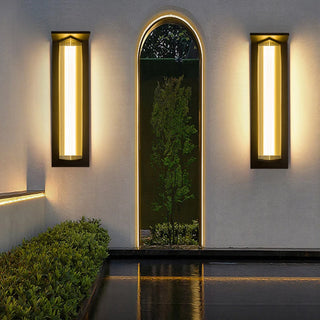Vannora - Black Modern Patterned Glass Waterproof Outdoor Wall Light