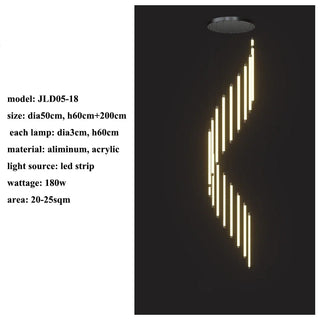 Julimar - Modern LED Strip Bar Hanging Ceiling Chandelier