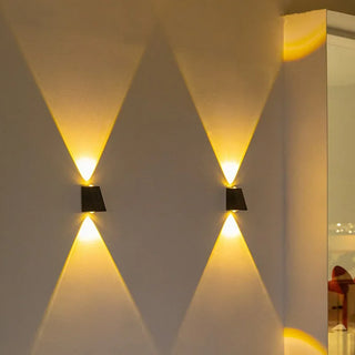 Angeline - Outdoor LED Black Solar Wall Light Waterproof Up/Down