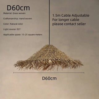 Georgette - Woven Rattan Round Ceiling Light