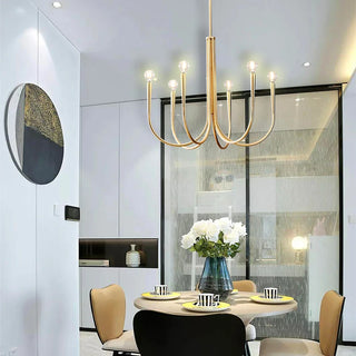 Alara- Pipe Erected Curved Multi Head Hanging Retro/Modern Ceiling Light Chandelier