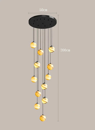 Amira - Modern Moon Ball Round Ceiling Chandelier