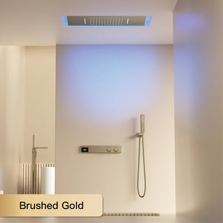 Lethe - Brass Ceiling Mounted Shower System with Dual Hot & Cold Controls