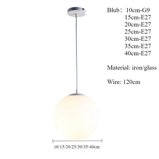 Colmar - Nordic Glass Dome Circular Pendant Hanging Ceiling Light