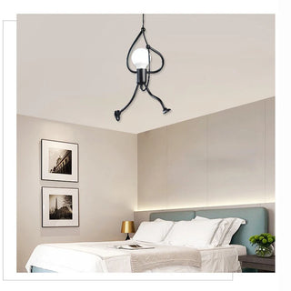 Annie - Black Metal Little Climbing Men Ceiling Light