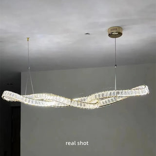 Febbie - Modern Hanging Twisted Glass Ceiling Chandelier