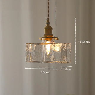 Millie Series - Coloured Patterned Glass Hanging Pendant Ceiling Light
